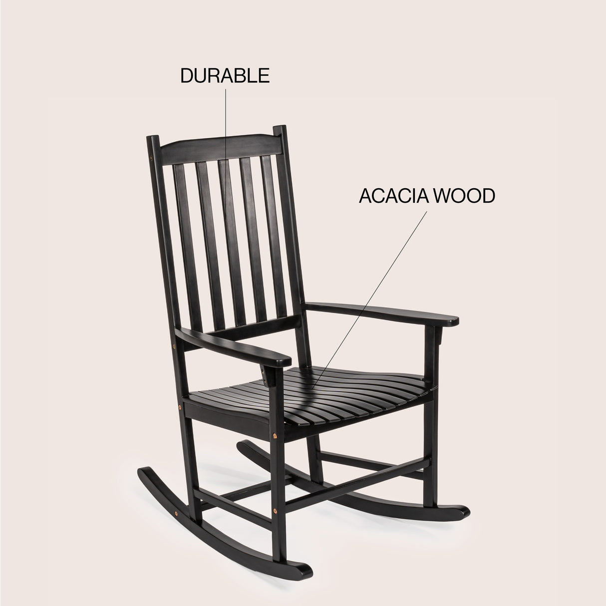 Seagrove farmhouse classic acacia wood rocking chair outdoor