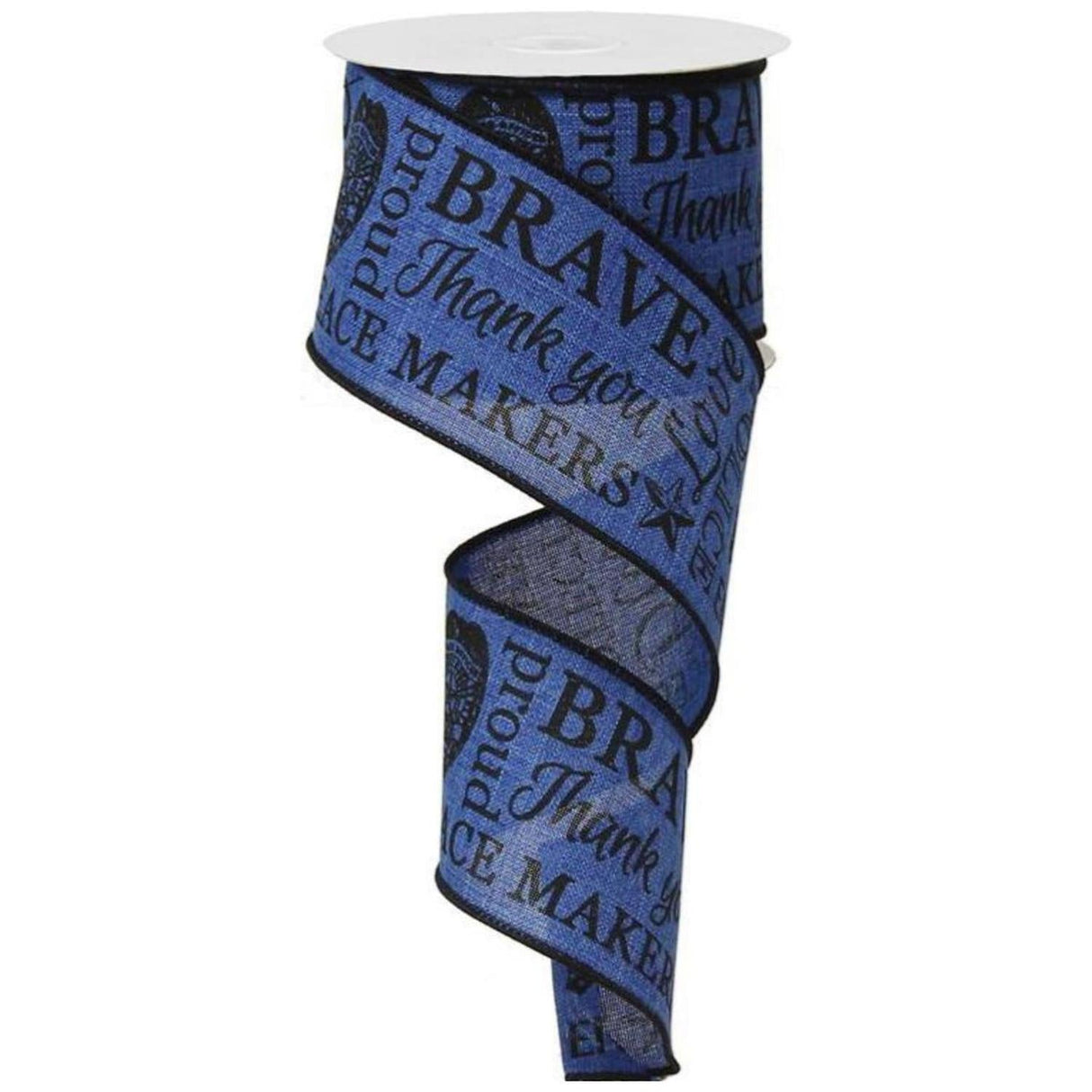2.5" Police Support Ribbon: Black & Royal Blue (10 Yards)