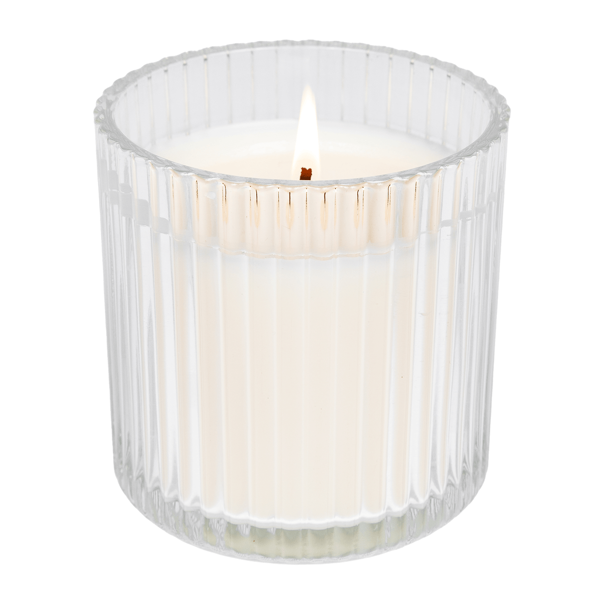 Hello Fall Fluted Soy Candle - Ribbed Glass Jar - 12 oz