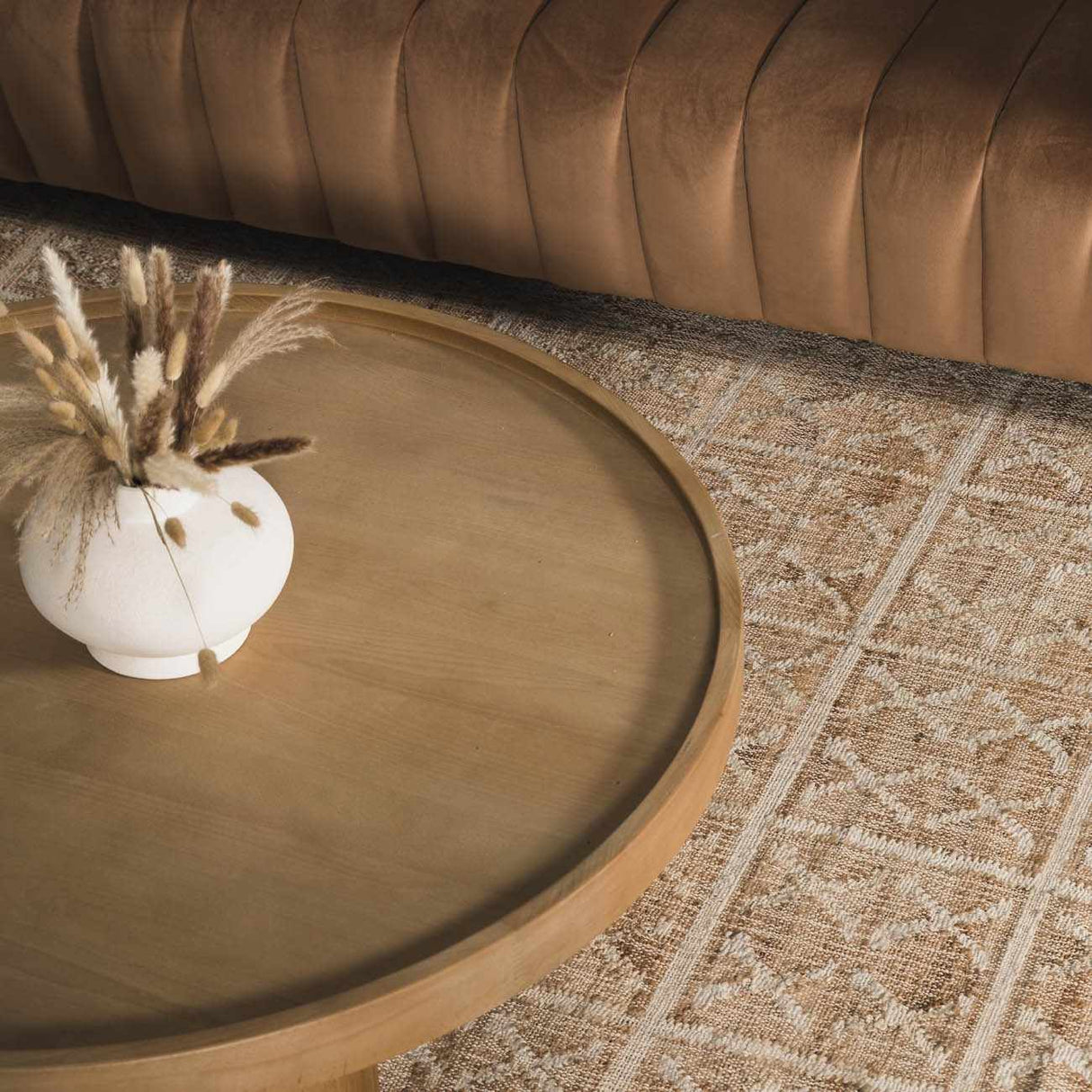 Rice Handcrafted Fringed Jute Carpet