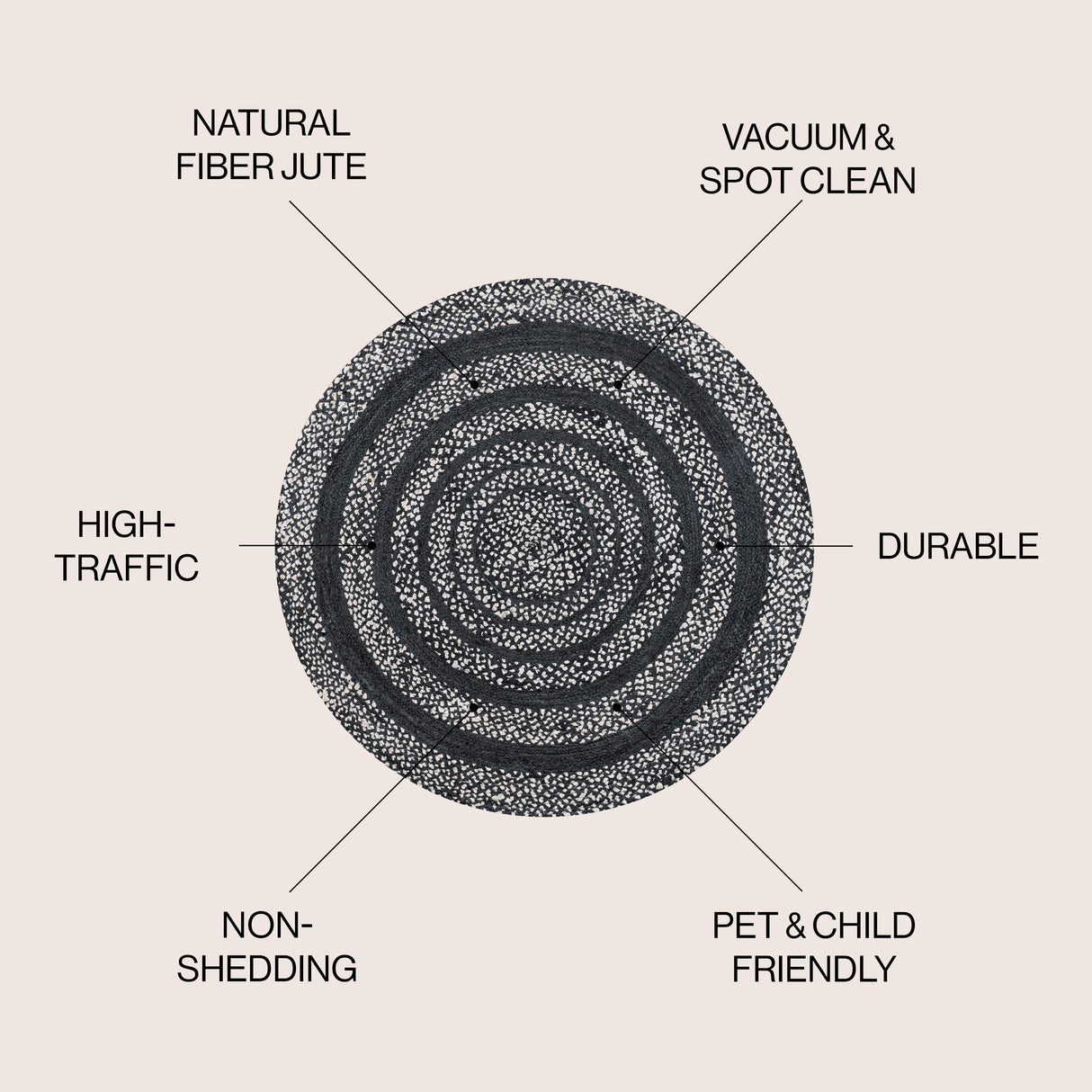 Abyss Braided Bohemian Coastal Round Jute Round Area Rug
