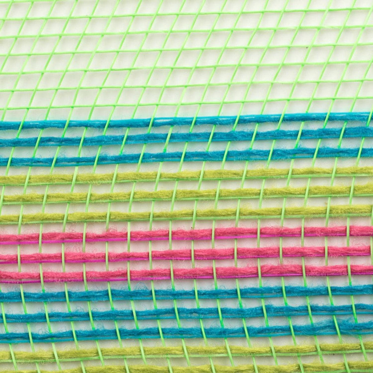 10" Border Stripe Mesh Ribbon: Lime, Hot Pink, Fresh Green, Turquoise