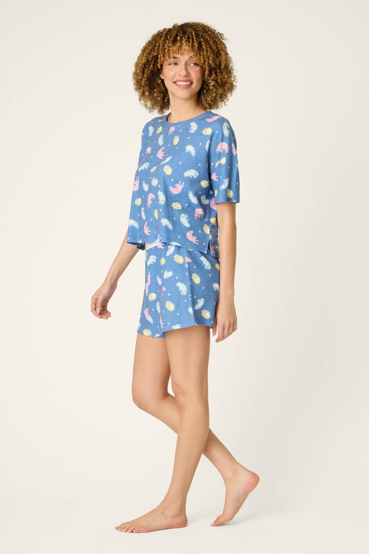 Boyfriend Boxer Cat Nap Short PJ Set