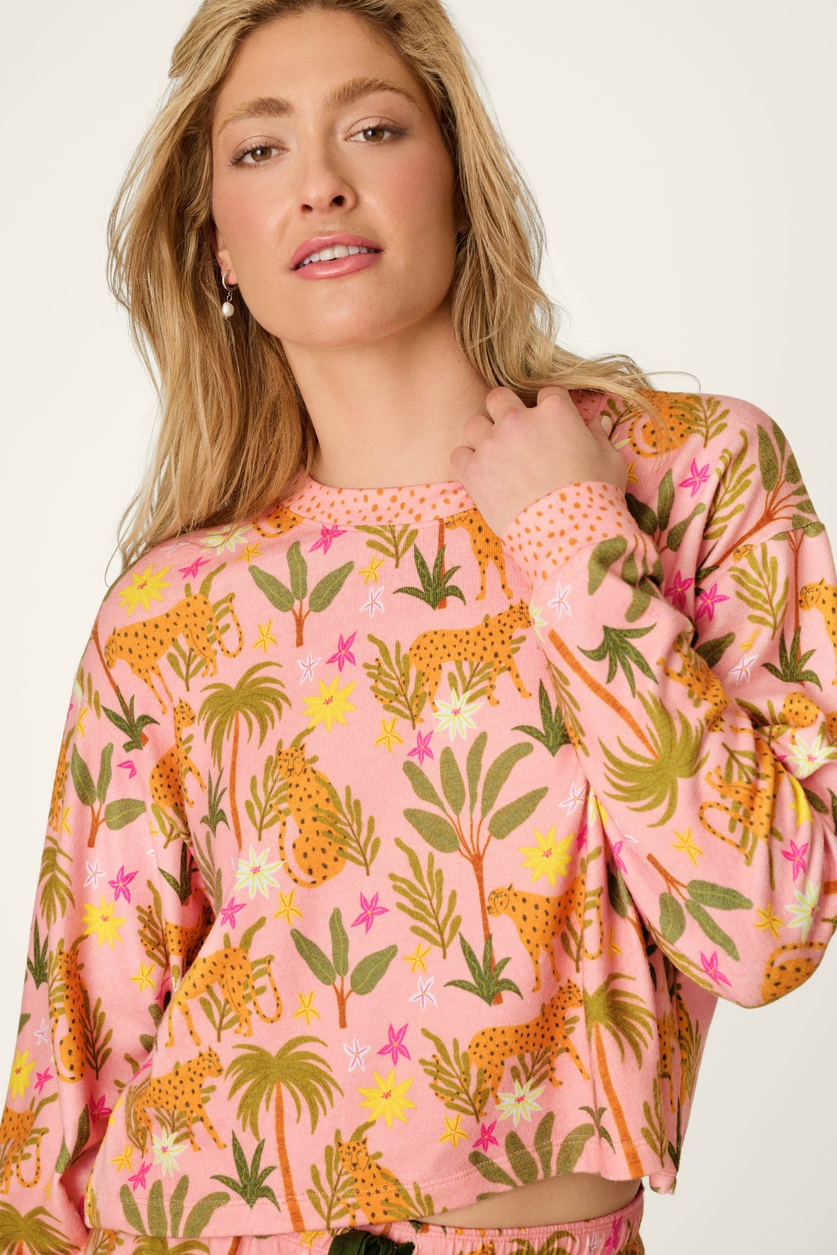 In the Jungle Leopard Safari Long Sleeve Top