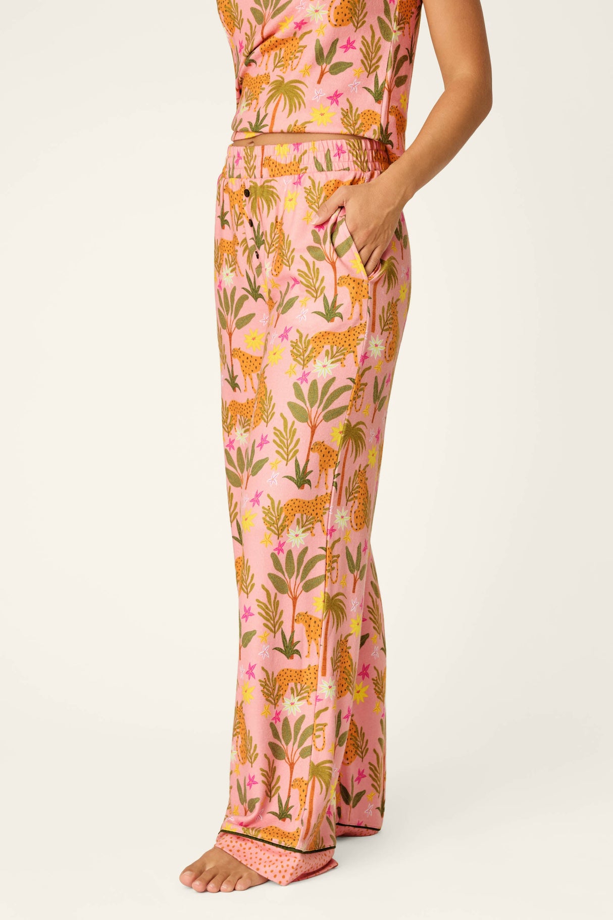 In the Jungle Leopard Safari Open Leg Pants