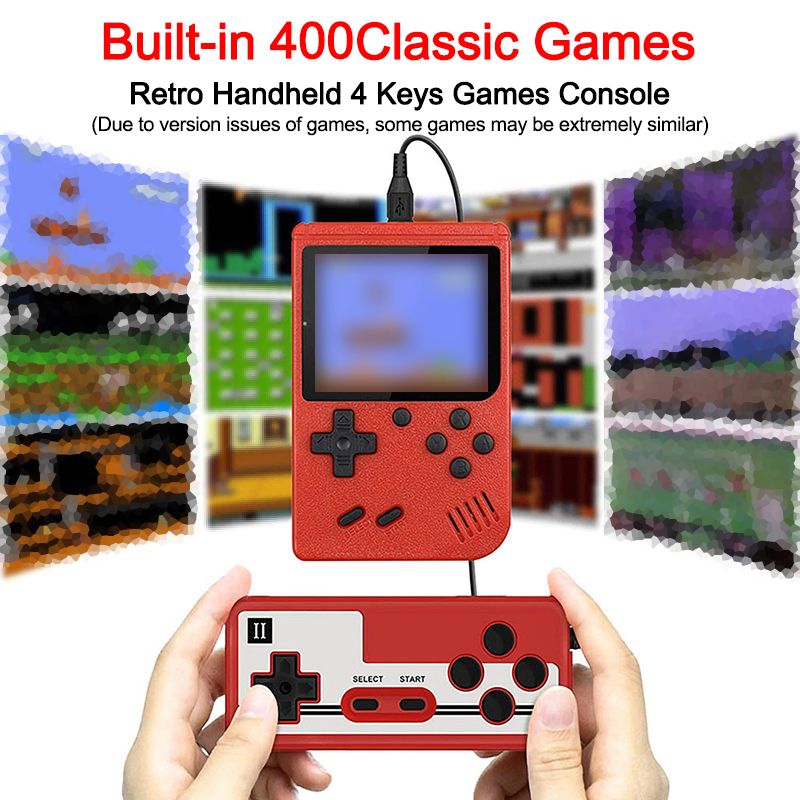 400-In-1 Handheld Game Console with 2 Player Controller & TV Connection