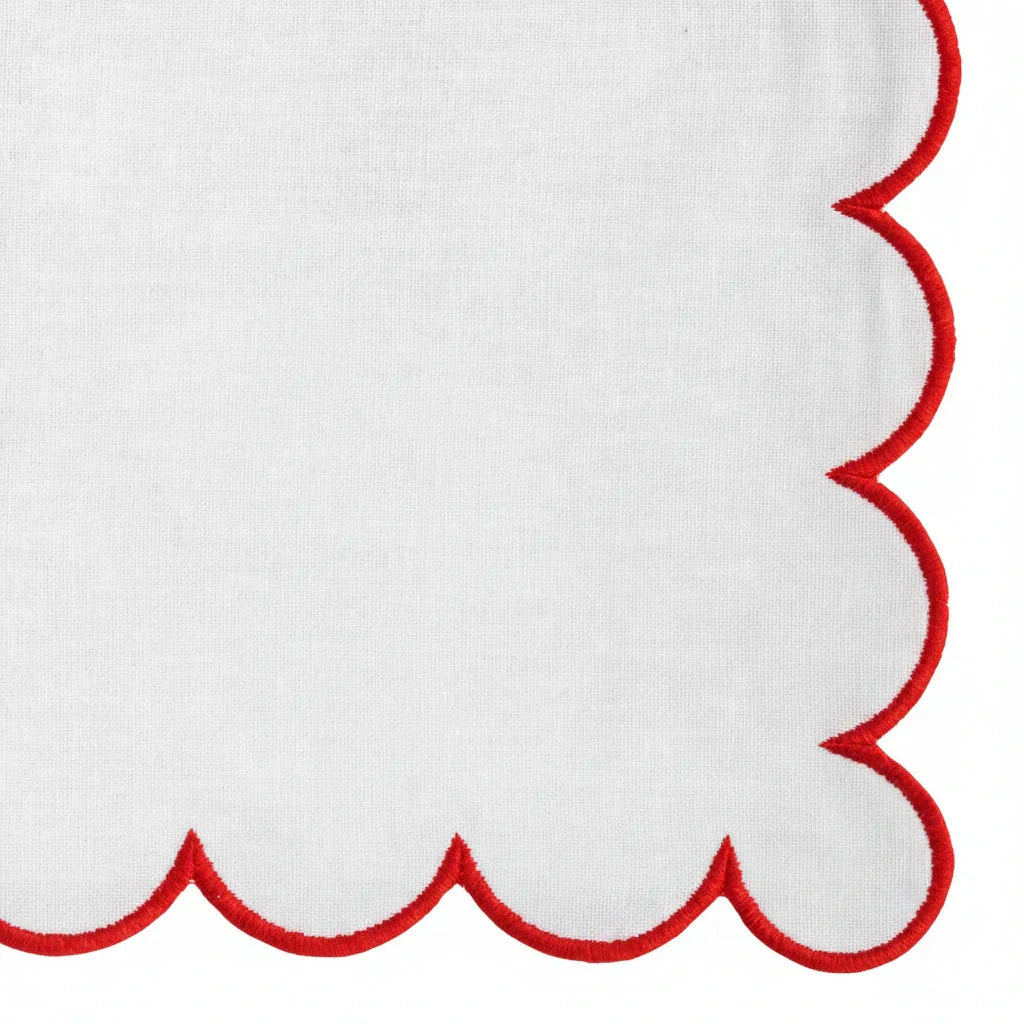 Red Scalloped Edge Napkins - LongWave