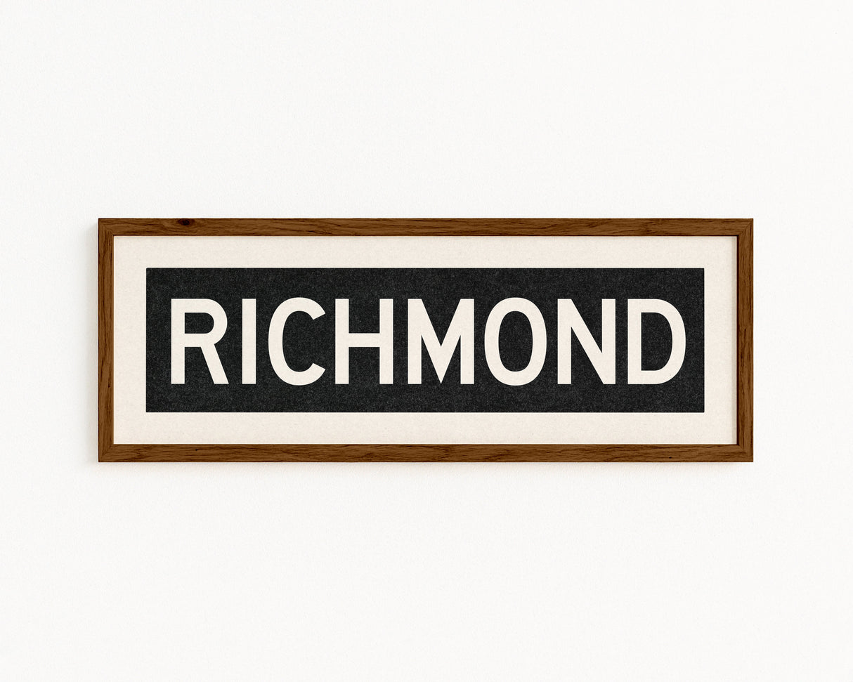 Framed Richmond Virginia Bus Scroll