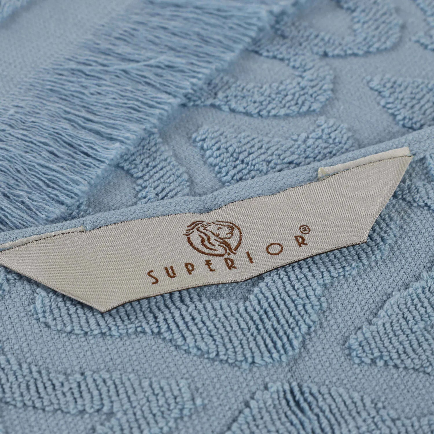 Cotton Geometric Jacquard Absorbent Bath Towel Set of 3 - Bath Towel by Superior Brand