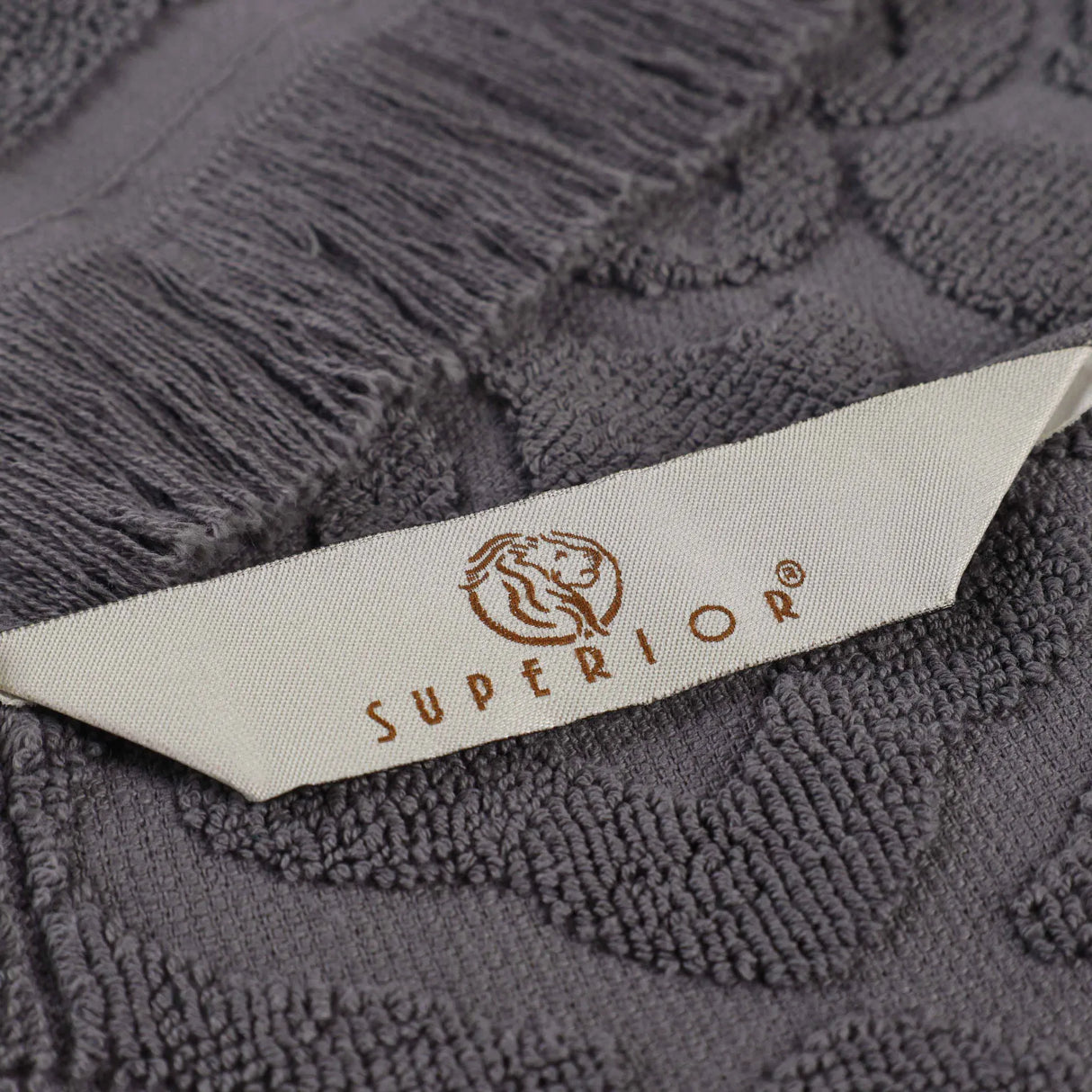 Cotton Geometric Jacquard Absorbent Bath Towel Set of 3 - Bath Towel by Superior Brand