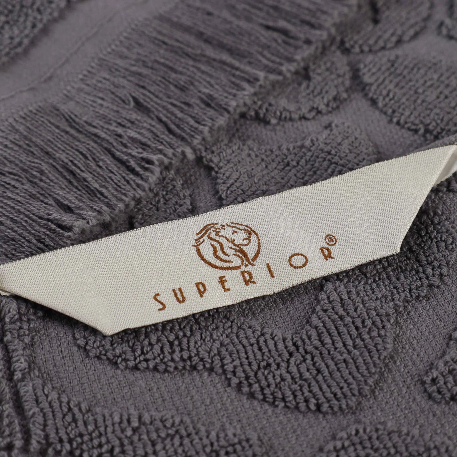 Cotton Geometric Jacquard Absorbent Bath Towel Set of 3 - Bath Towel by Superior Brand