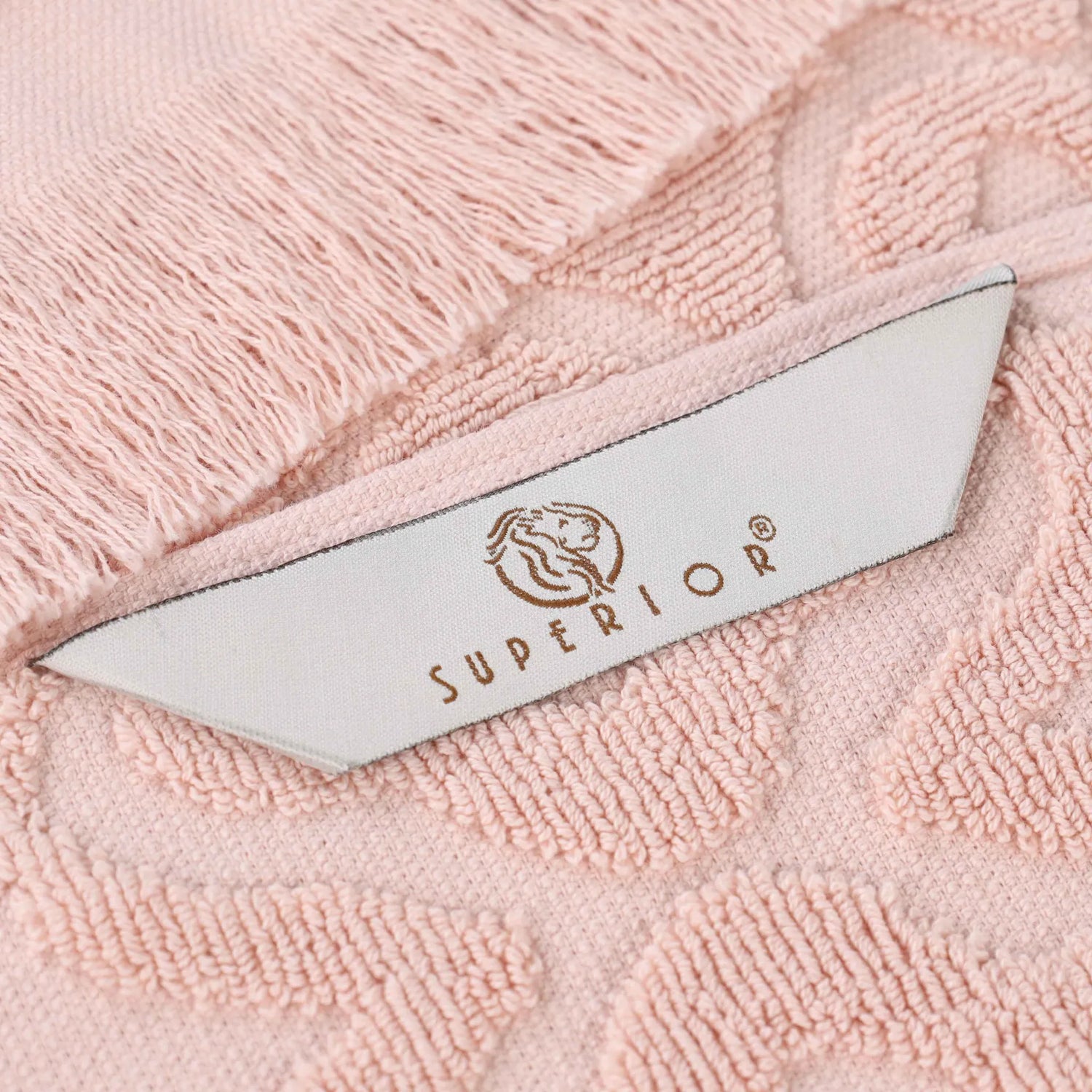 Cotton Geometric Jacquard Absorbent Bath Towel Set of 3 - Bath Towel by Superior Brand