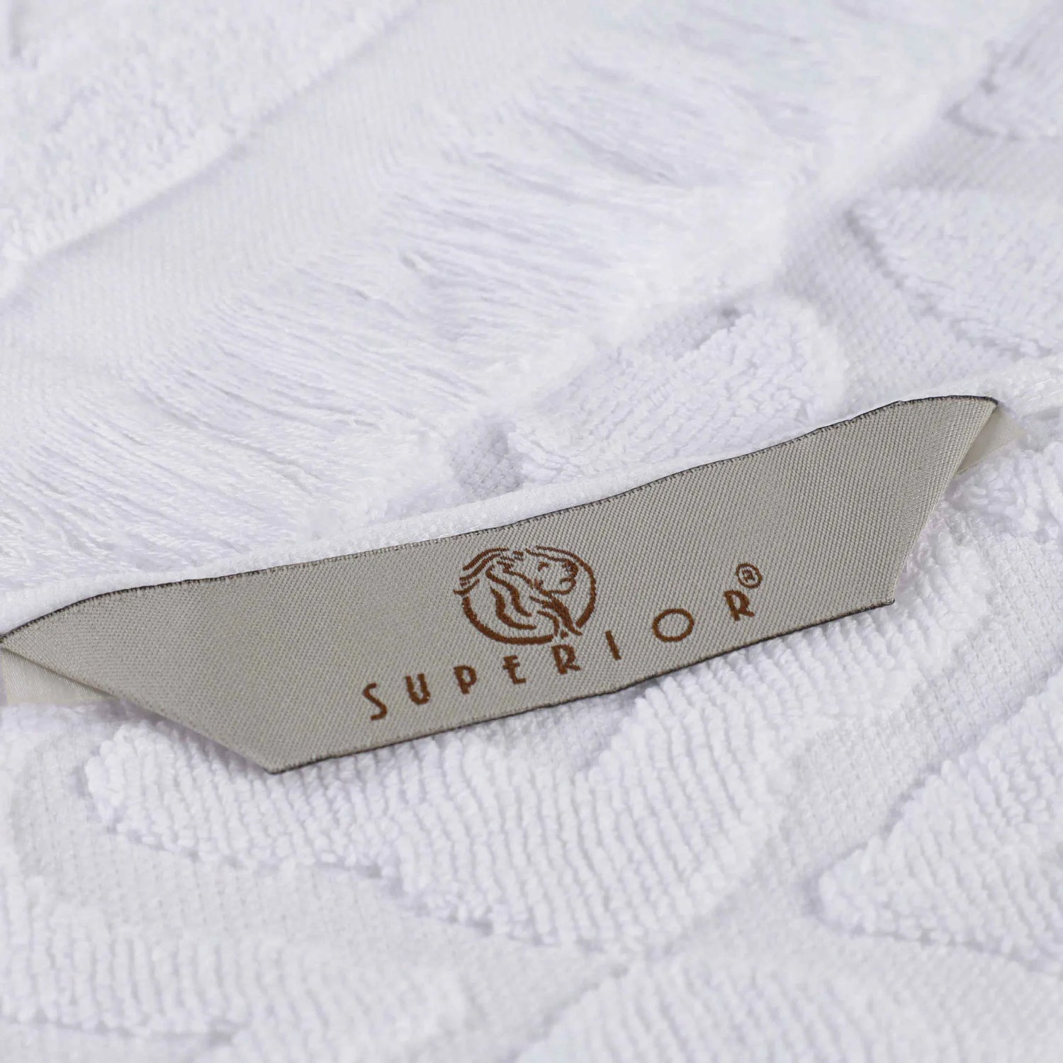 Cotton Geometric Jacquard Absorbent Bath Towel Set of 3 - Bath Towel by Superior Brand