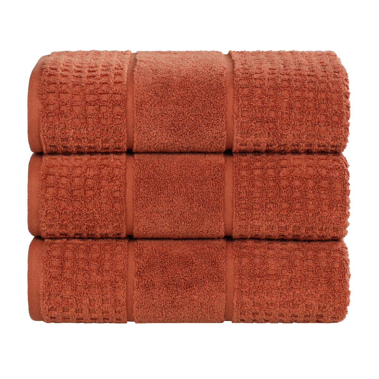 Napa Zero Twist Cotton Solid Waffle Honeycomb Bath Towel Set of 3 - Bath Towel by Superior Brand