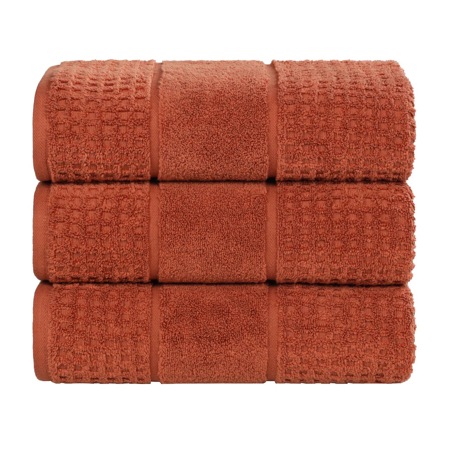 Napa Zero Twist Cotton Solid Waffle Honeycomb Bath Towel Set of 3 - Bath Towel by Superior Brand
