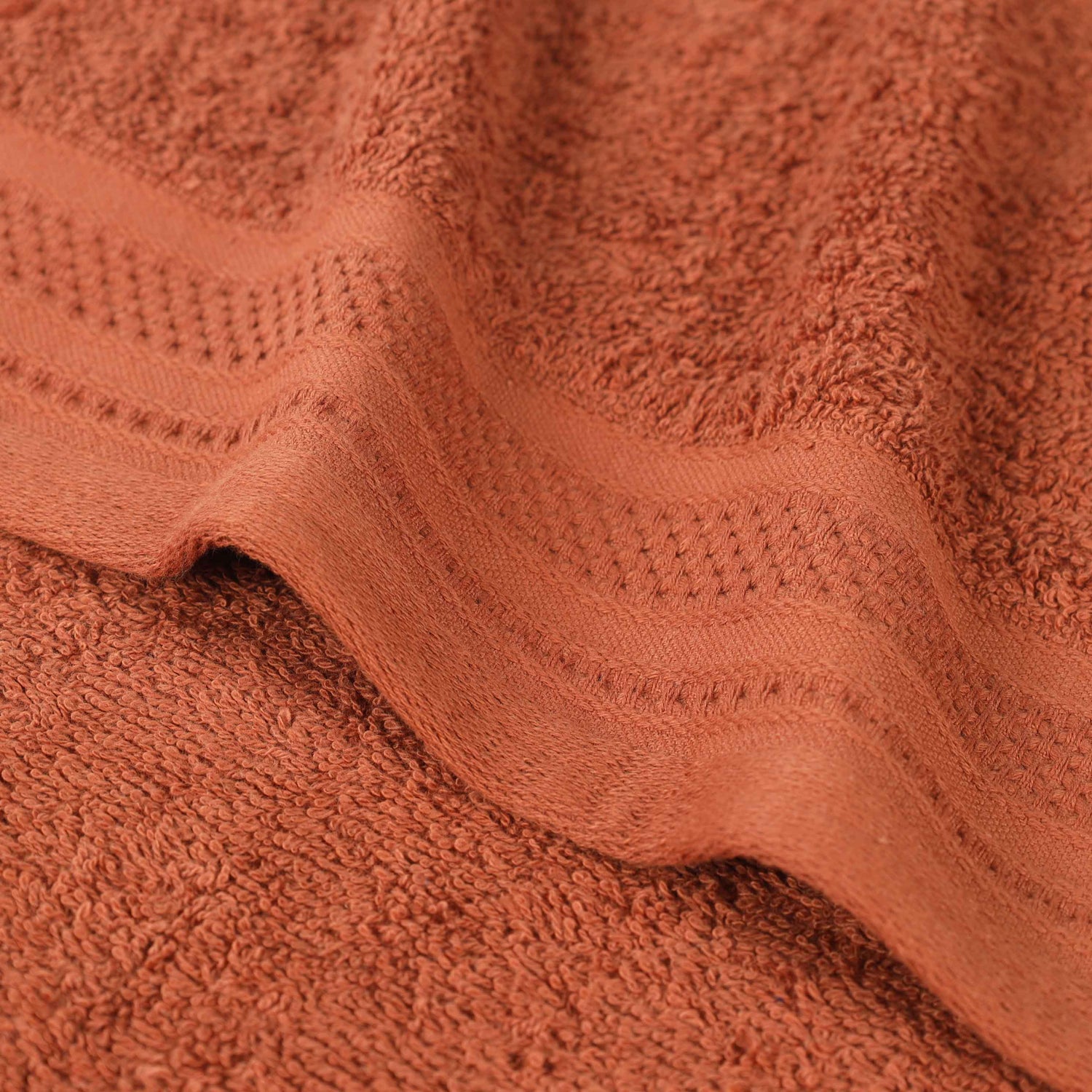 Honeycomb Textured Waffle Border Cotton Bath Towels, Set of 4 - Bath Towel by Superior Brand