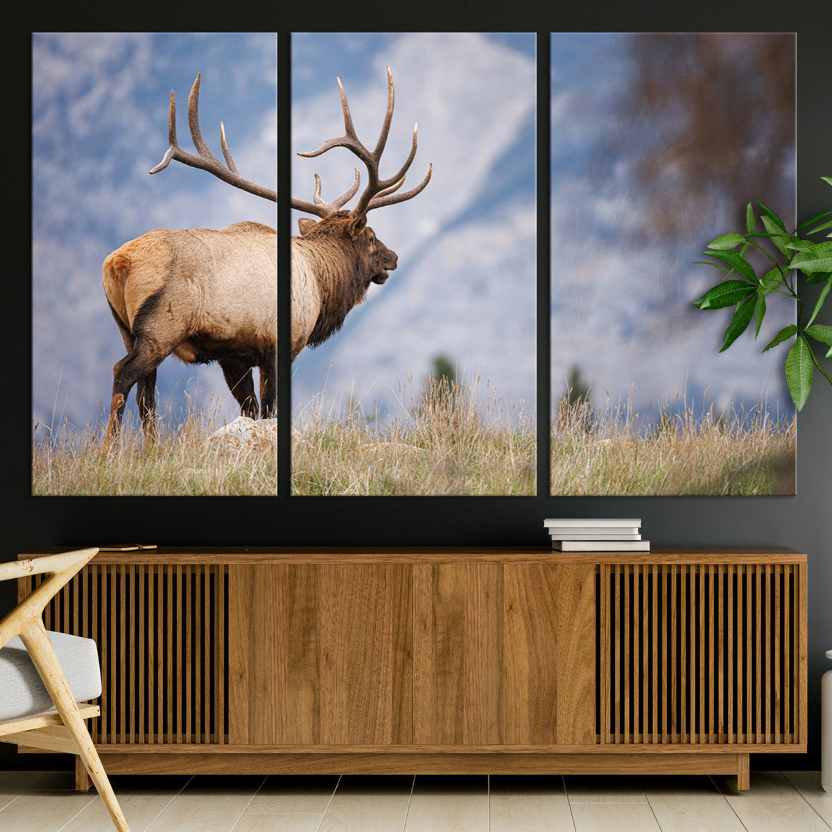 Rustic Elk Wall Art Canvas Print – Framed Majestic Wildlife