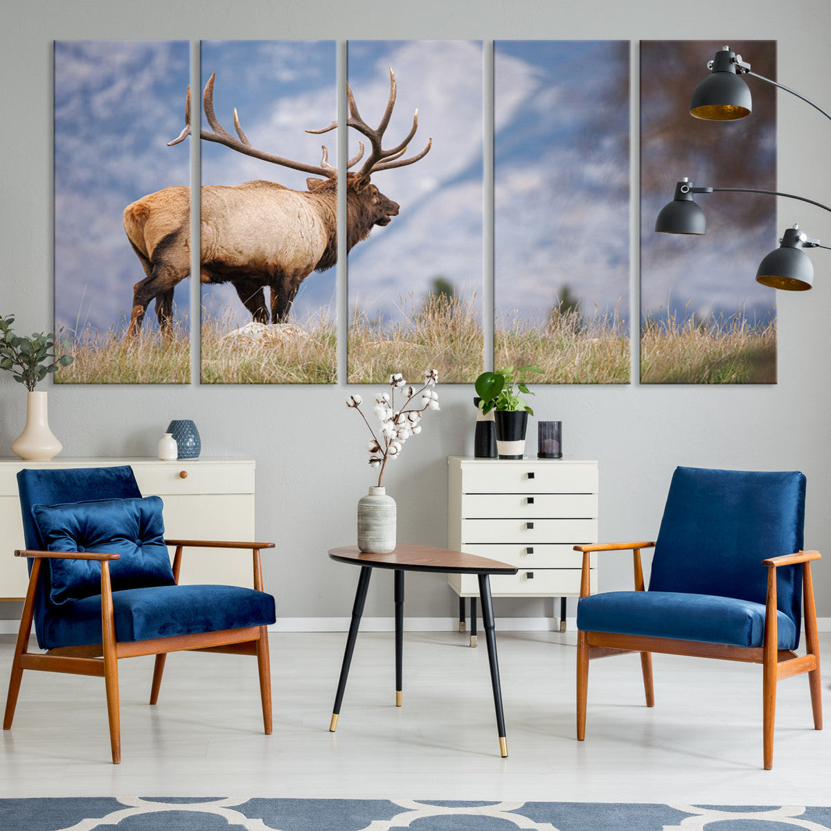 Rustic Elk Wall Art Canvas Print – Framed Majestic Wildlife
