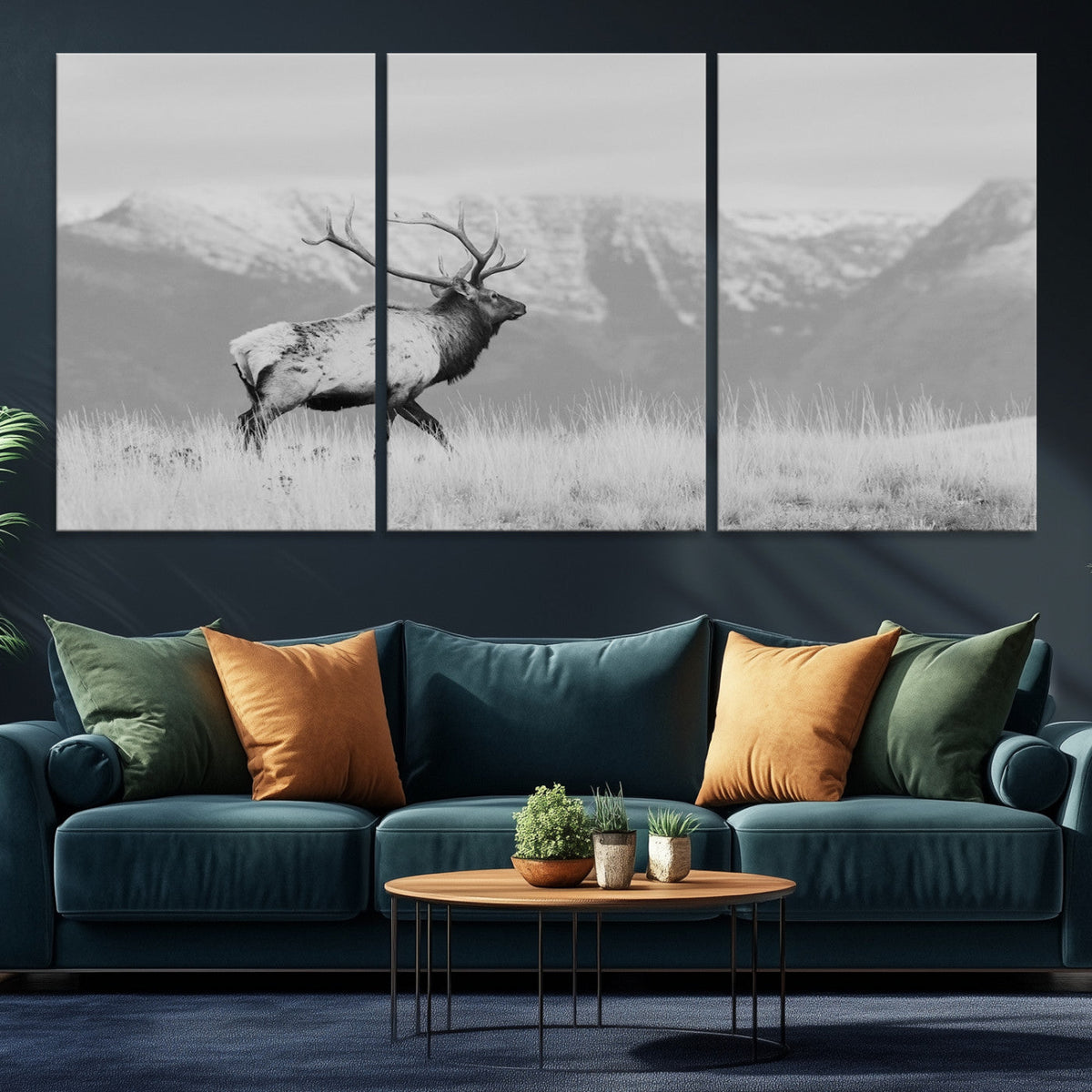 Rustic Elk Wall Art Canvas Print – Framed Majestic Wildlife