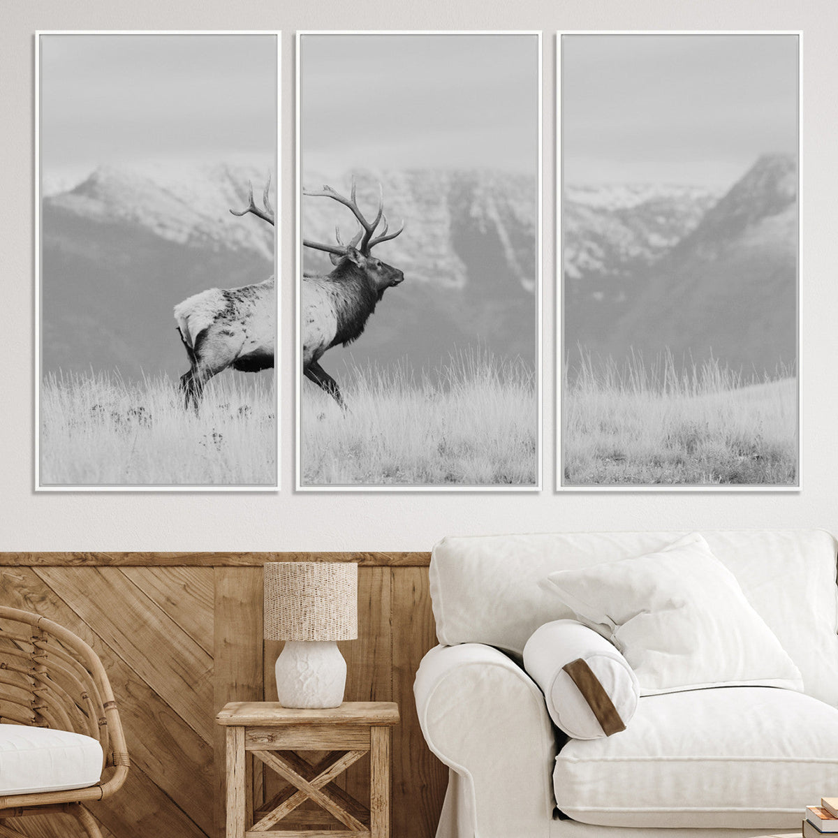 Rustic Elk Wall Art Canvas Print – Framed Majestic Wildlife
