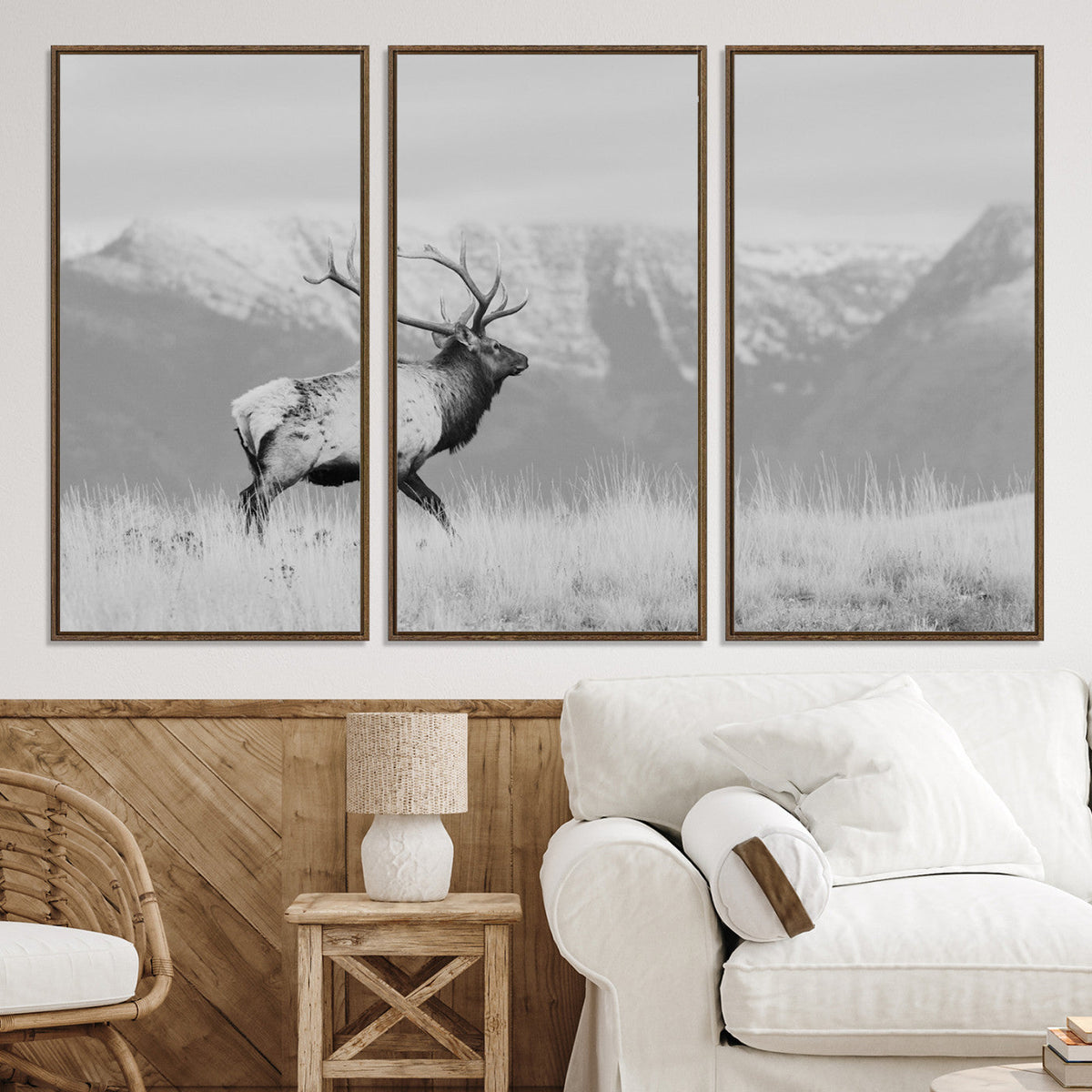 Rustic Elk Wall Art Canvas Print – Framed Majestic Wildlife