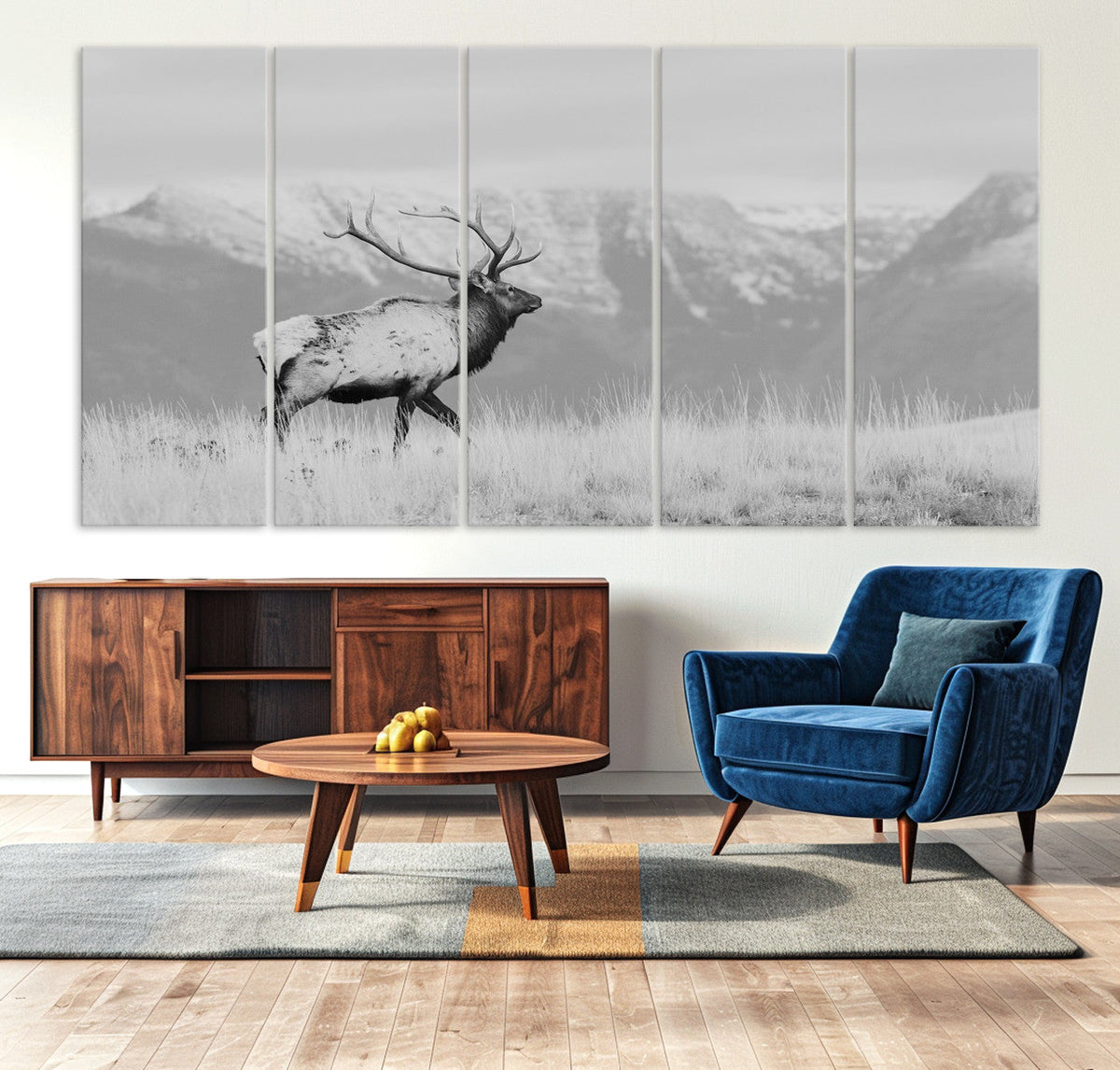 Rustic Elk Wall Art Canvas Print – Framed Majestic Wildlife