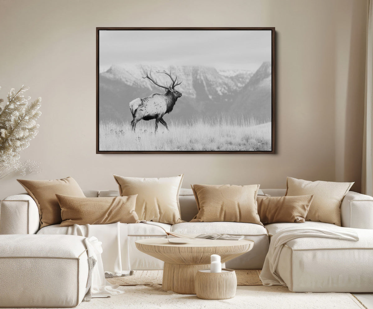 Rustic Elk Wall Art Canvas Print – Framed Majestic Wildlife