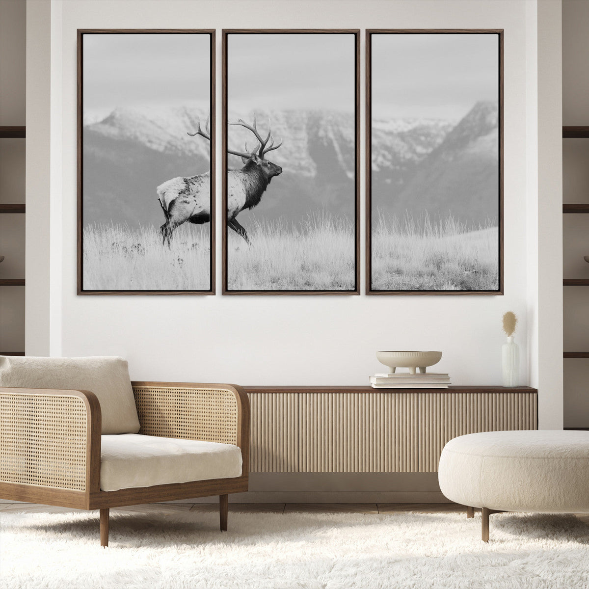 Rustic Elk Wall Art Canvas Print – Framed Majestic Wildlife