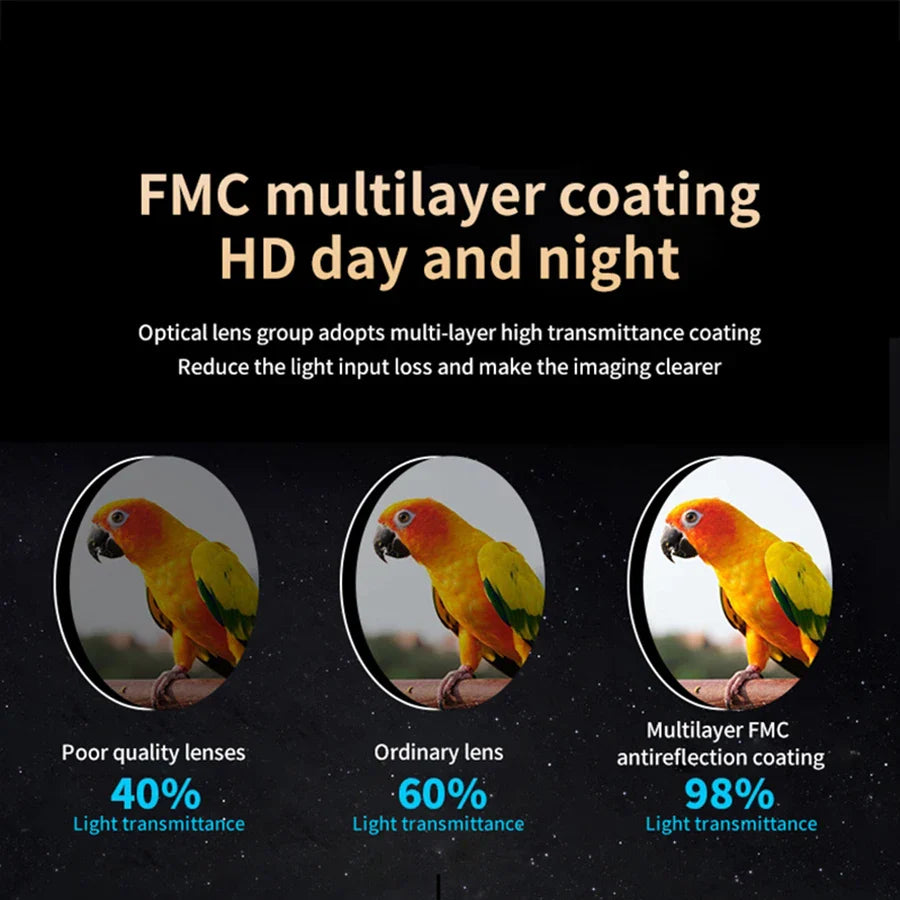 150X HD Astronomical Telescope with Night Vision Long Range Star Moon Viewing Scope