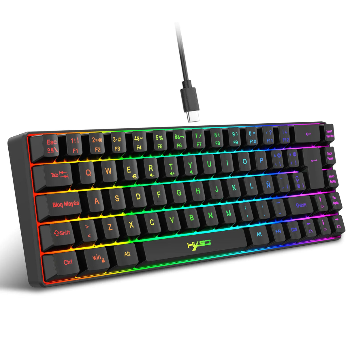 68-Key Gaming Keyboard USB Wired with RGB Backlight