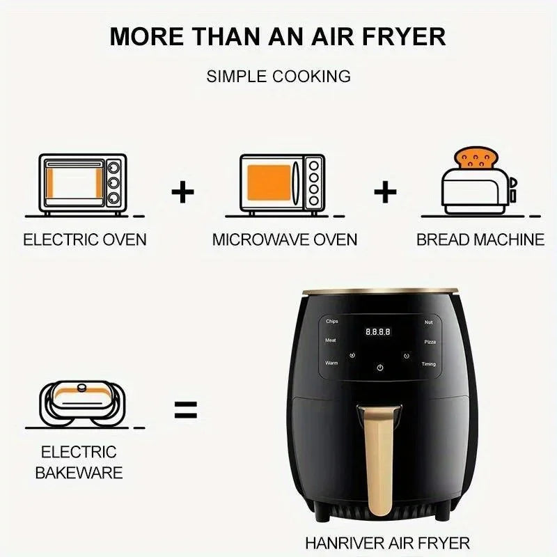 6L Digital Air Fryer Large Capacity Touch Control Non Stick Energy Saving