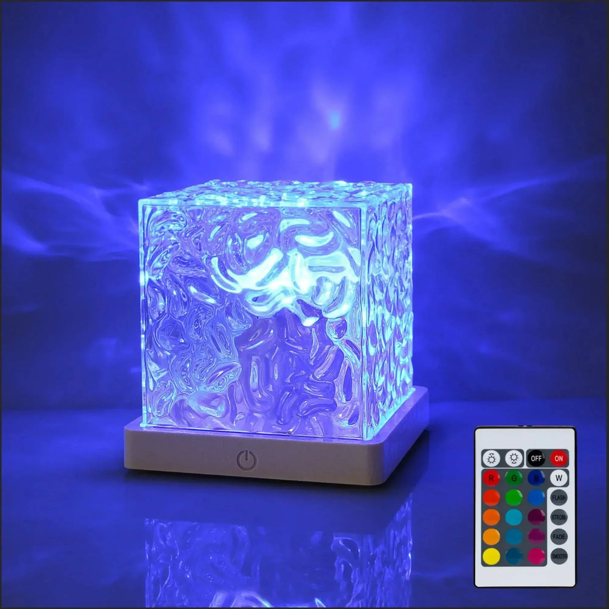 Water Ripple Ocean Wave Light Projector RGB Flame Lamp for Bedroom Mood Decor
