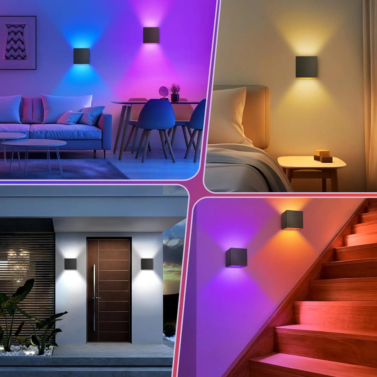 2-Pack-Smart-Outdoor-Wall-Lights-RGBCW-10W-LED-Patio-Lights-App-Voice-Control-Wall-Light-Fixtures