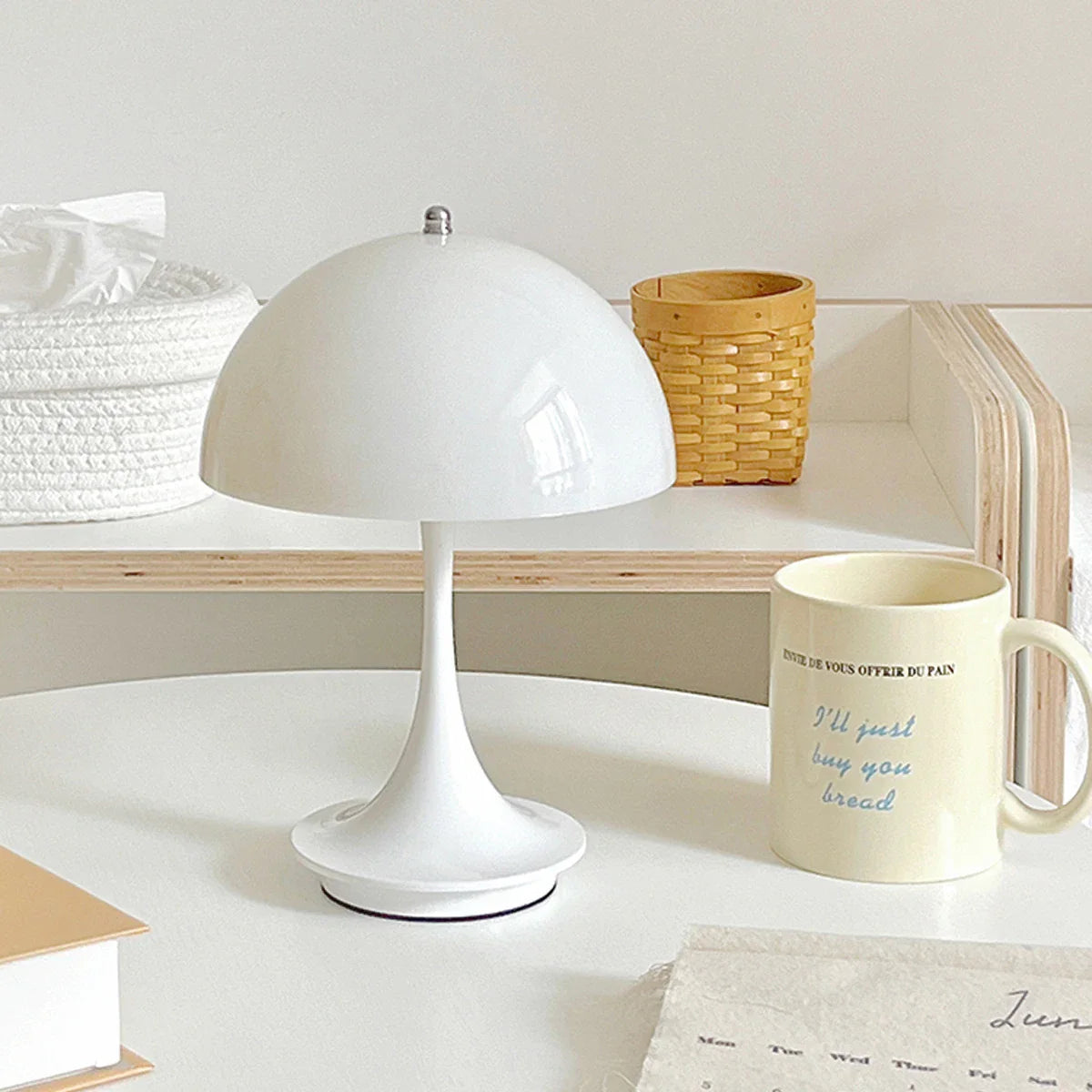 Rechargeable Dimmable LED Table Lamp Touch Control Bedside Light for Bedroom