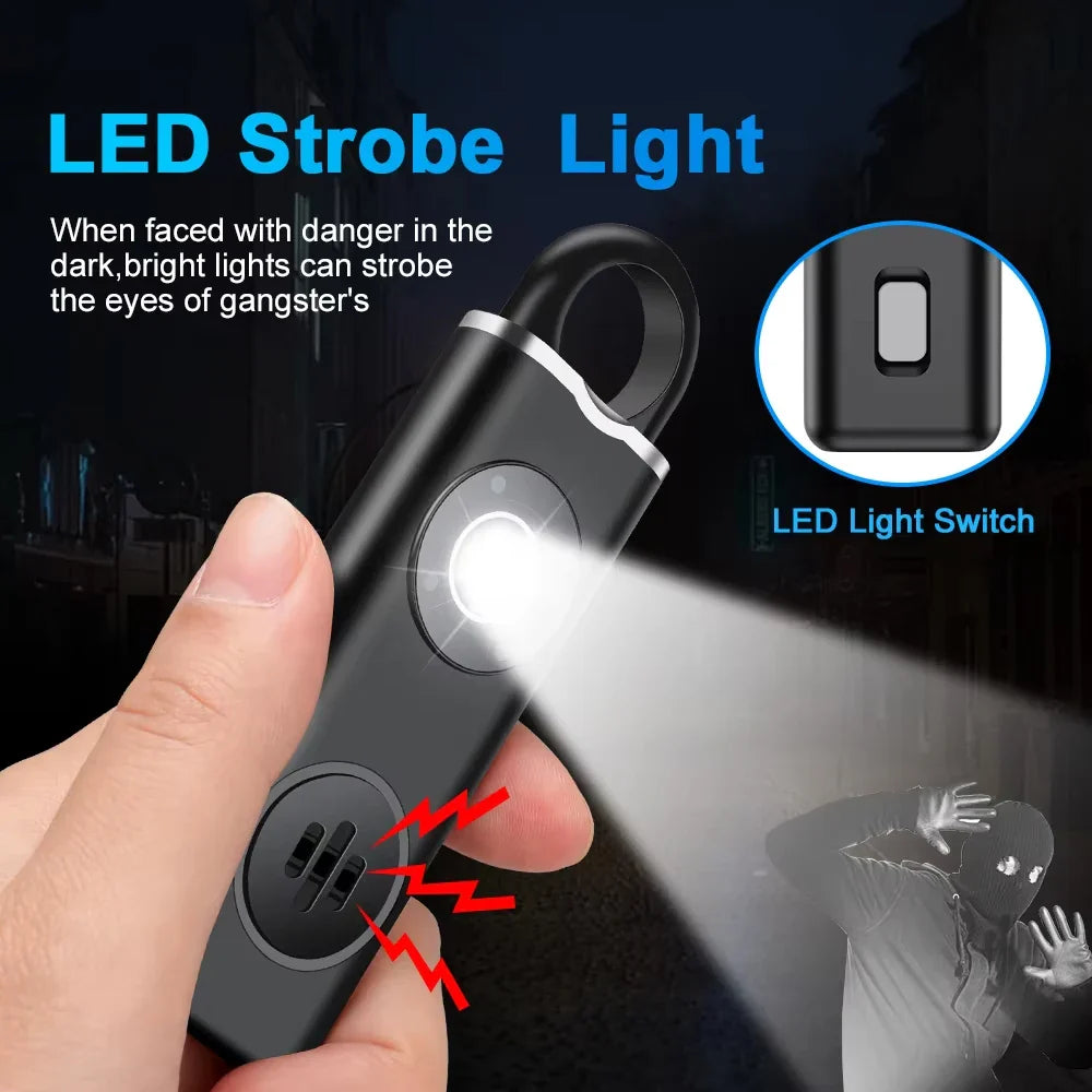 Personal Safety Alarm for Women Children Elderly 130dB Loud Rechargeable Keychain