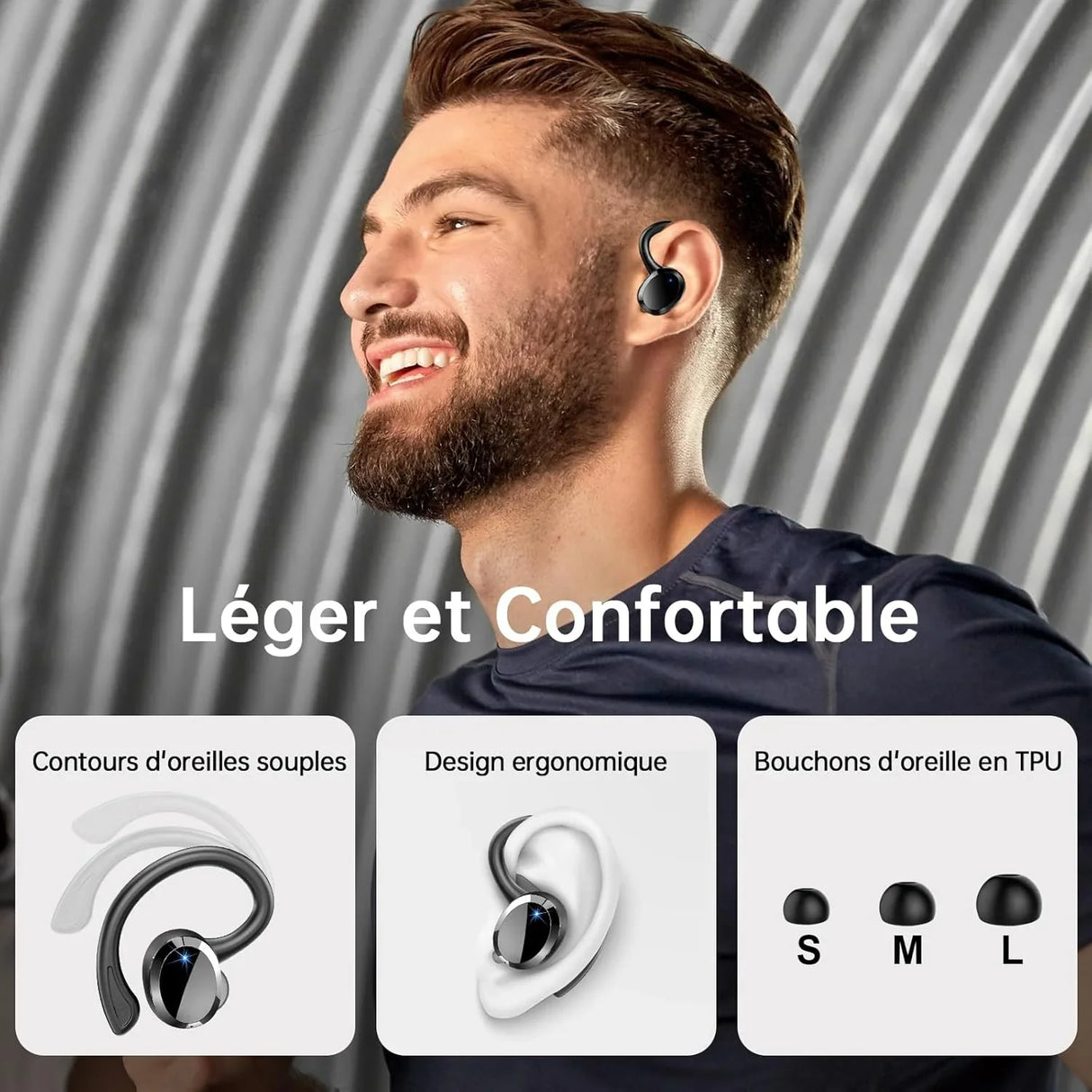 Wireless Bluetooth 5.3 Earbuds Stereo Bass In-Ear Noise Cancelling IP7 Waterproof