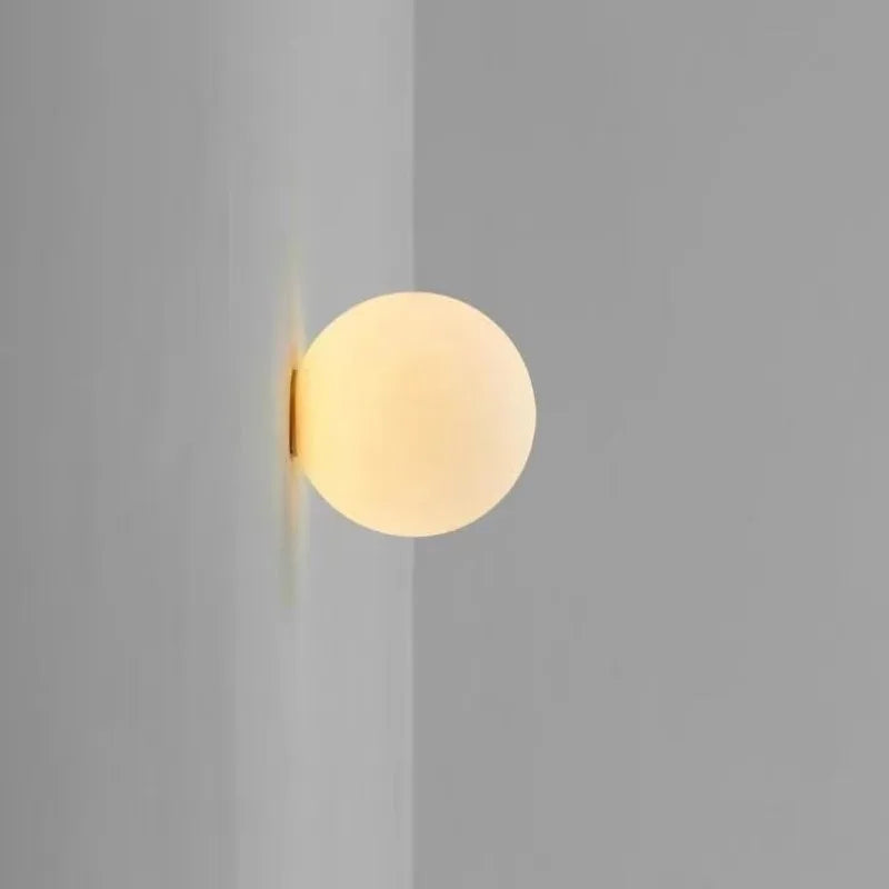 Glass Ball Wall Sconce LED Bedroom Bedside Living Room Bathroom Minimalist Light