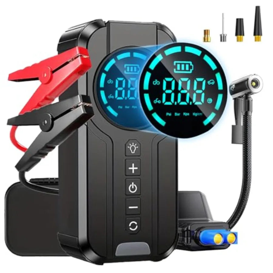 6000A Car Jump Starter with Air Compressor 150PSI 12V Battery Booster