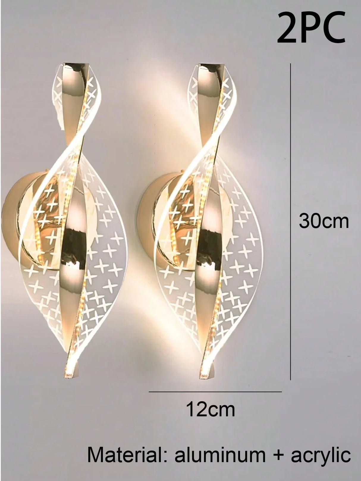 Modern LED Wall Lamp – Gold/Black Acrylic Light for Bedroom, Hallway & Living Room