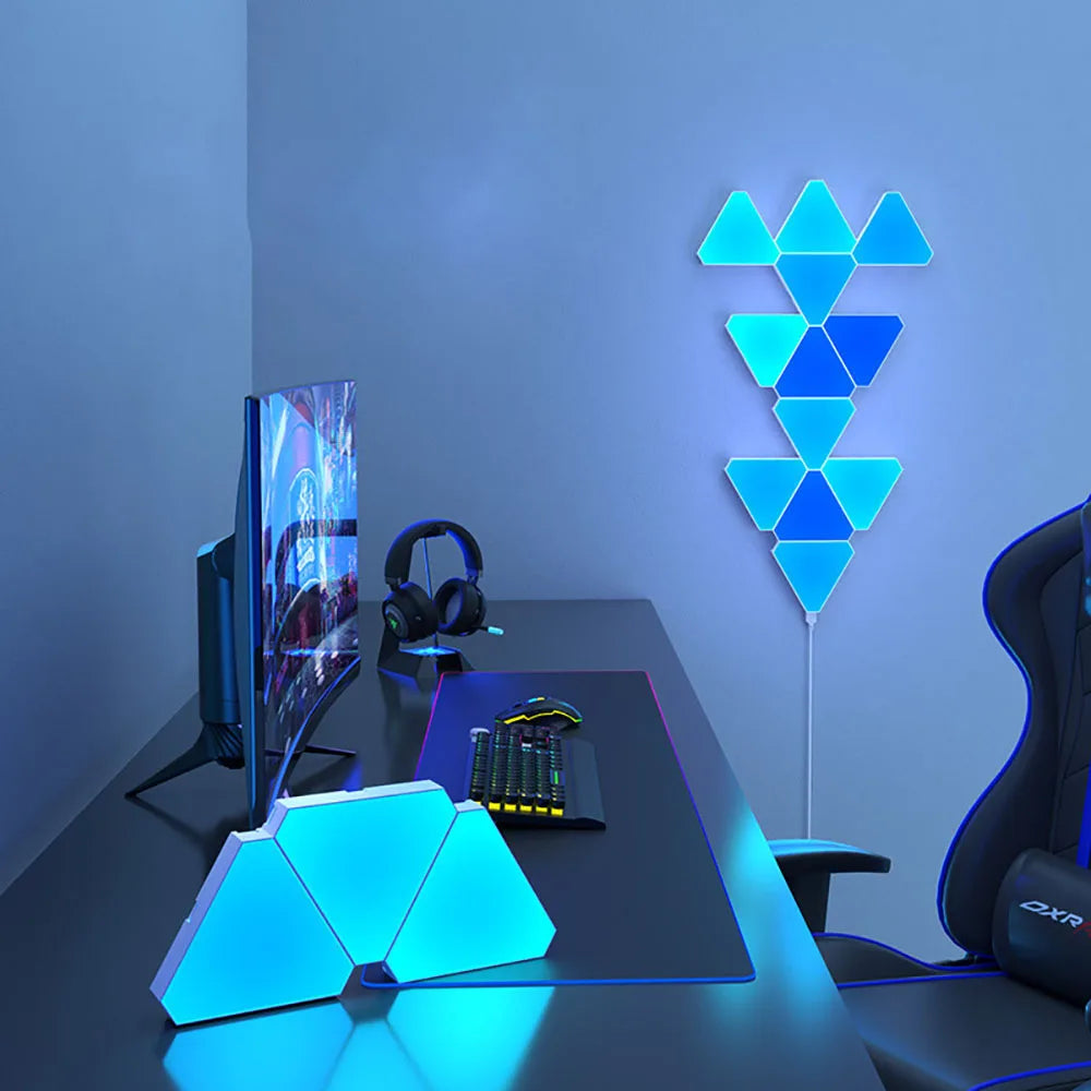 RGB Quantum LED Wall Lamp – Smart Rhythm Pickup Light for Bedroom & Gaming Setup