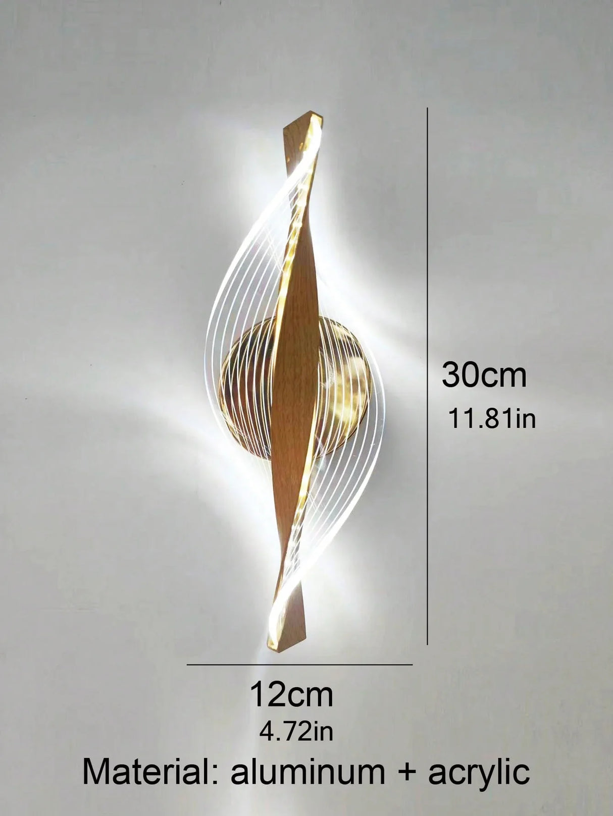 Modern LED Wall Lamp – Gold/Black Acrylic Light for Bedroom, Hallway & Living Room