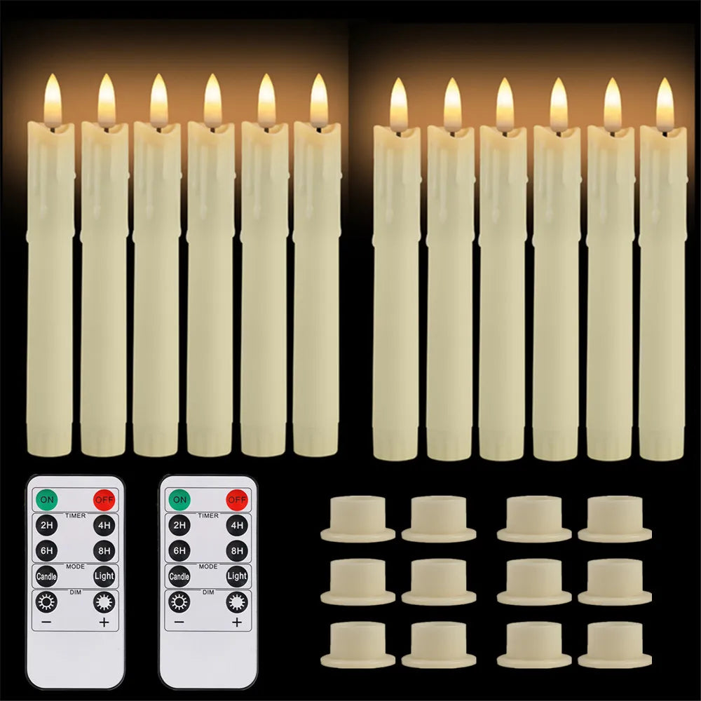 Flameless LED Taper Candles with Remote Flickering Battery Operated Set