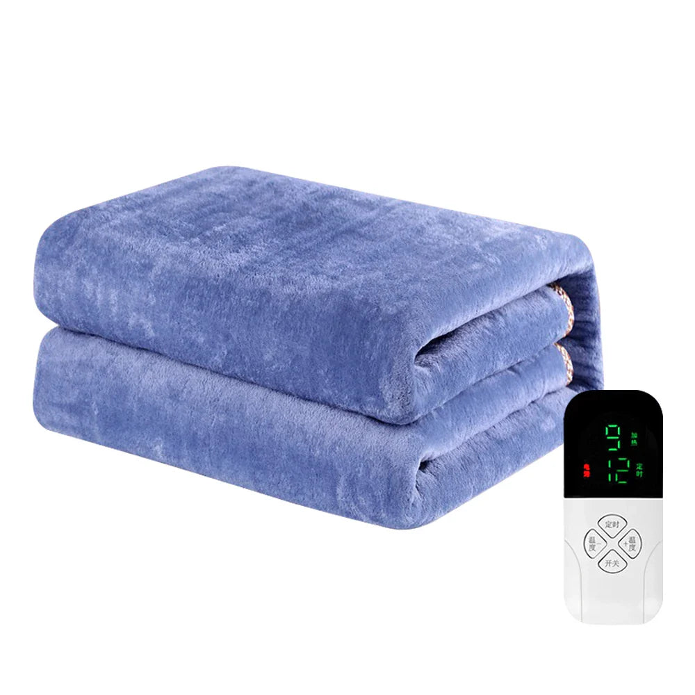 220V-Electric-Blanket-Flannel-Heated-Mattress-Pad-Thermostat-Auto-Shut-Off-Blankets