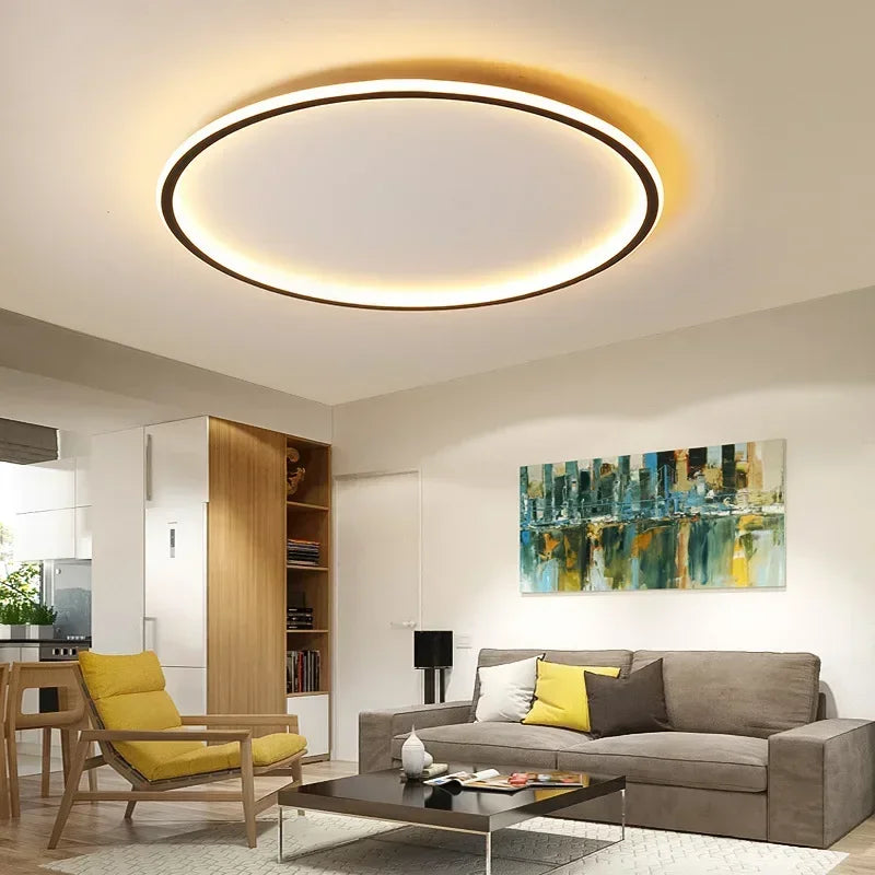 Modern LED Ceiling Light Dimmable Remote Control Round Fixture Bedroom Living