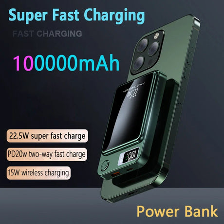 100000mAh-Magnetic-Wireless-Power-Bank-22.5W-Fast-Charging-for-iPhone-&-Samsung-Power-Banks