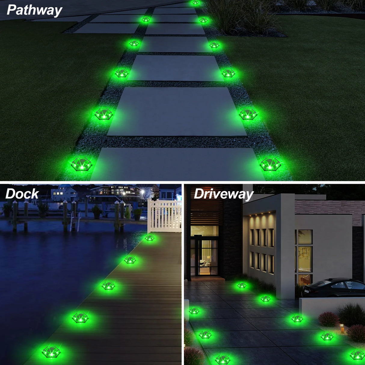 Solar Deck Lights LED Step Path Light Outdoor Solar Powered for Stairs Driveway