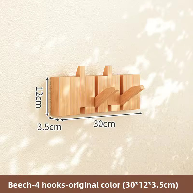 Wooden Piano Coat Rack Wall Mounted Solid Wood Hooks 4 6 8 Hook Organizer
