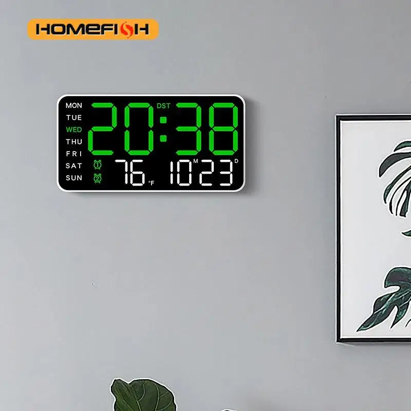 Giant Digital Wall Clock with Temperature Date Time Smart Home LED Display