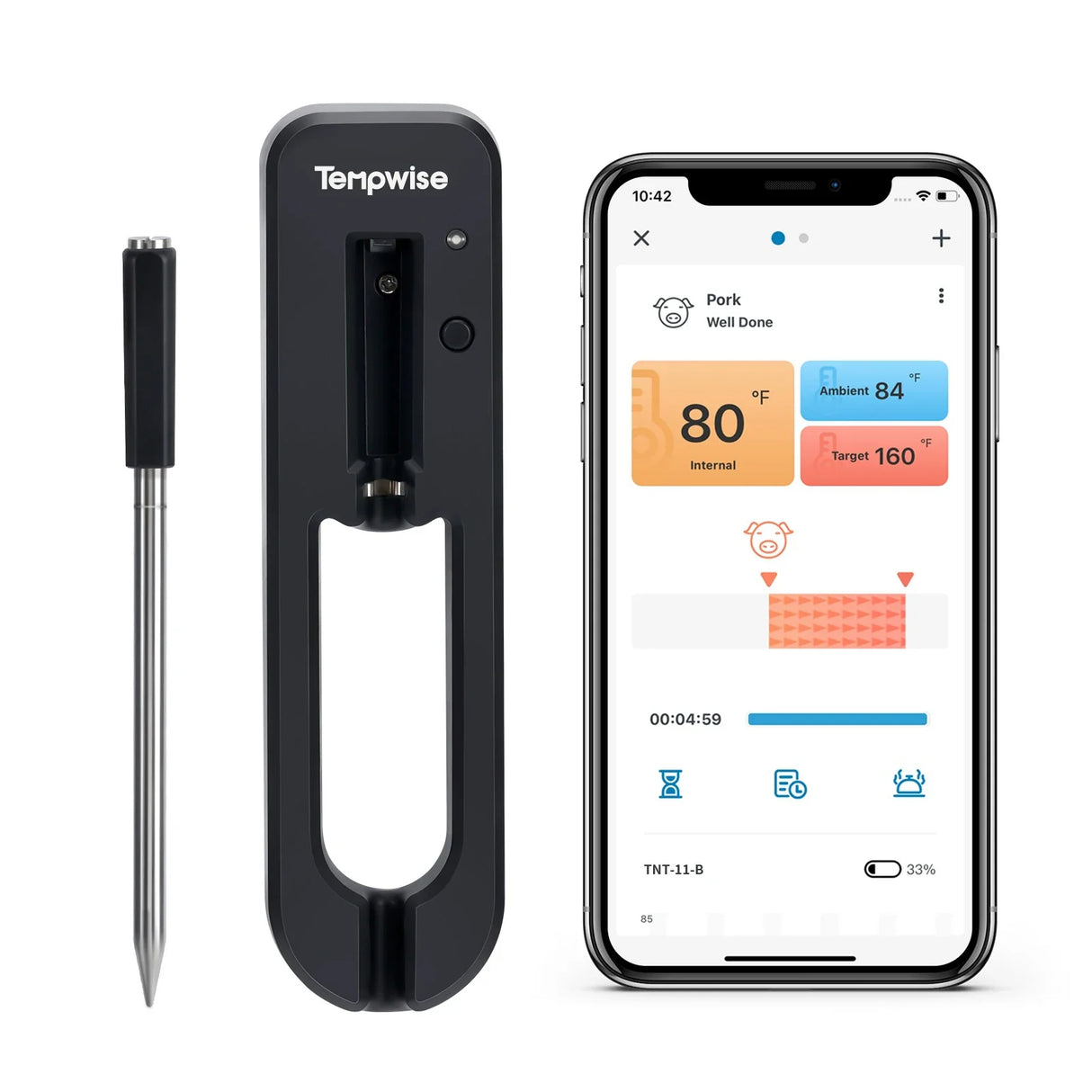 Wireless Bluetooth Meat Thermometer Smart Digital BBQ Grill Oven Smoker