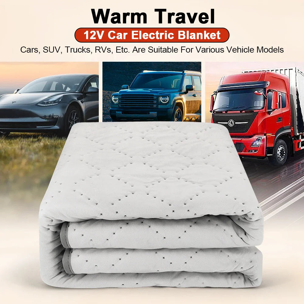 12V Car Electric Heated Blanket Energy Saving Warm Blanket for Truck RV SUV